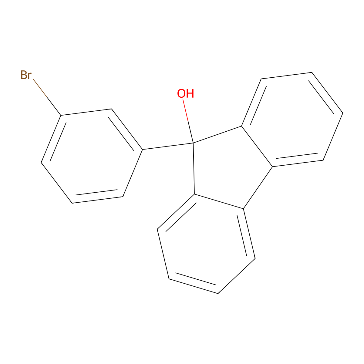 9-(3-bromophenyl)-9H-Fluoren-9-ol molecular structure, CAS 1086641-47-5