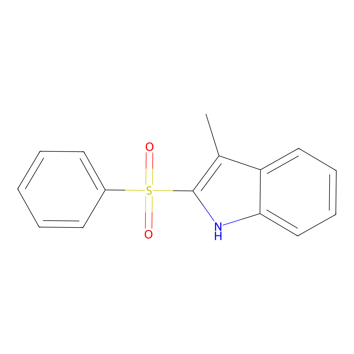 3-methyl-2-(phenylsulfonyl)-1H-indole molecular structure, CAS 108665-95-8