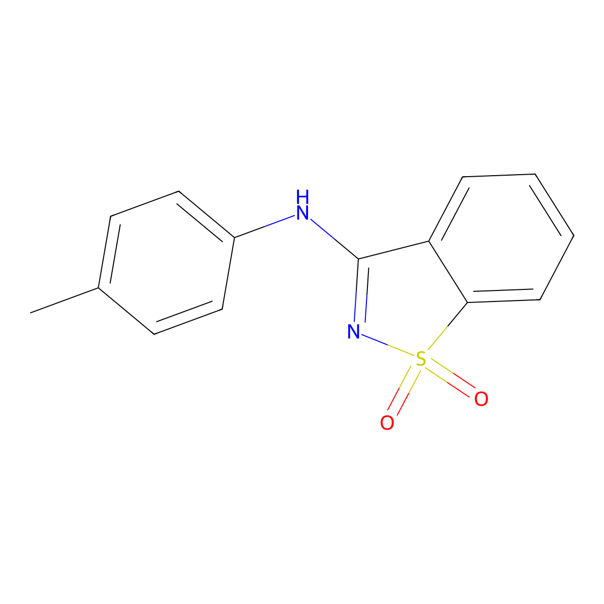 N-(4-methylphenyl)-1,1-dioxo-1,2-benzothiazol-3-amine molecular structure, CAS 108666-41-7