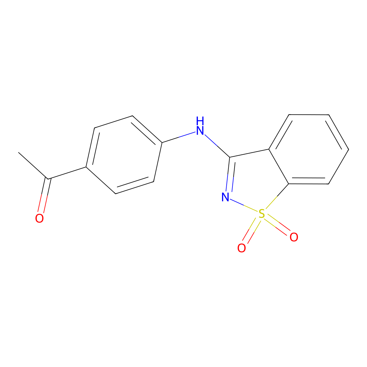 1-[4-[(1,1-Dioxo-1,2-benzothiazol-3-yl)amino]phenyl]ethanone molecular structure, CAS 108666-42-8