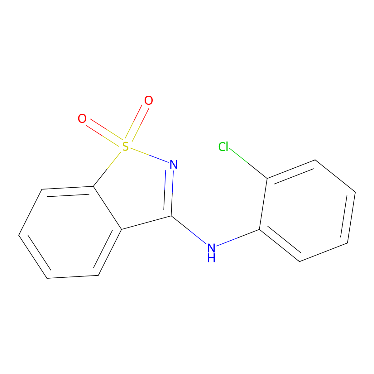 N-(2-chlorophenyl)-1,1-dioxo-1,2-benzothiazol-3-amine molecular structure, CAS 108666-49-5