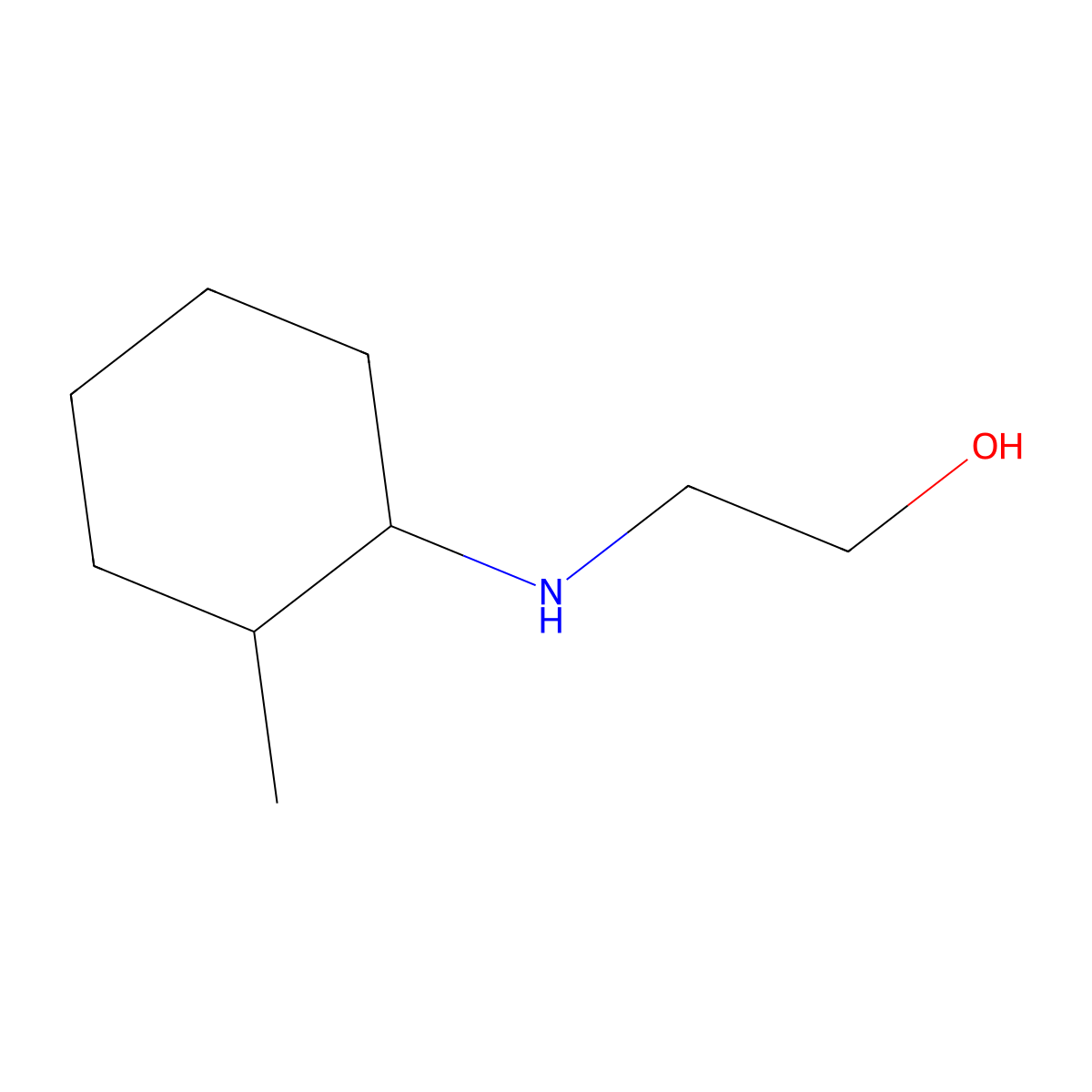 2-[(2-Methylcyclohexyl)amino]ethan-1-ol molecular structure, CAS 108667-38-5
