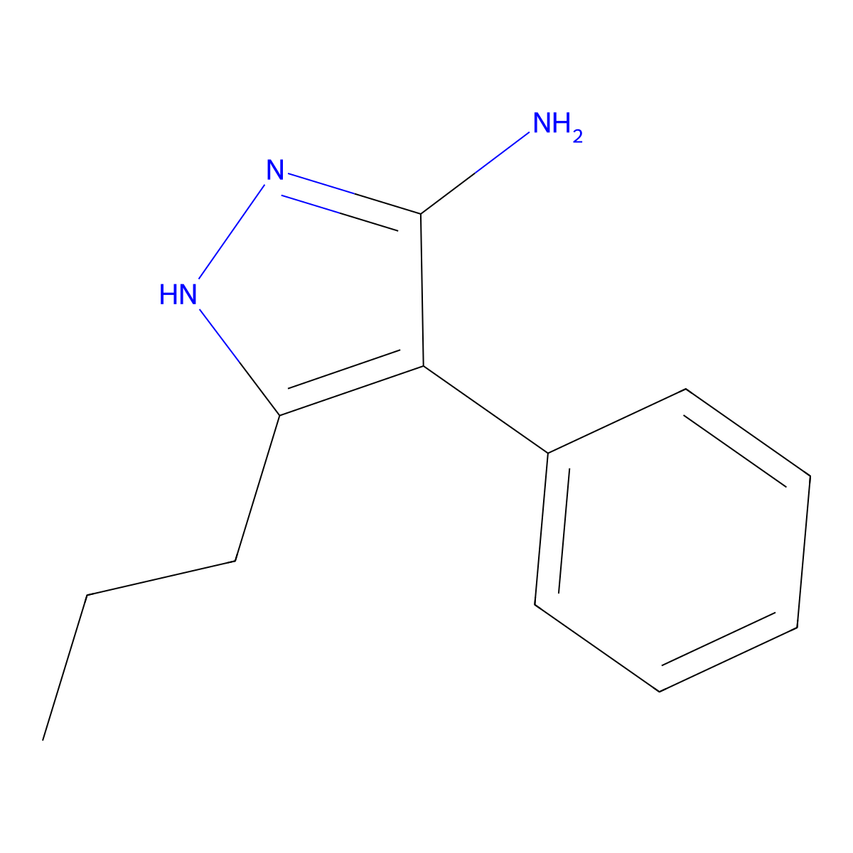 4-Phenyl-3-propyl-1H-pyrazol-5-amine molecular structure, CAS 108669-65-4