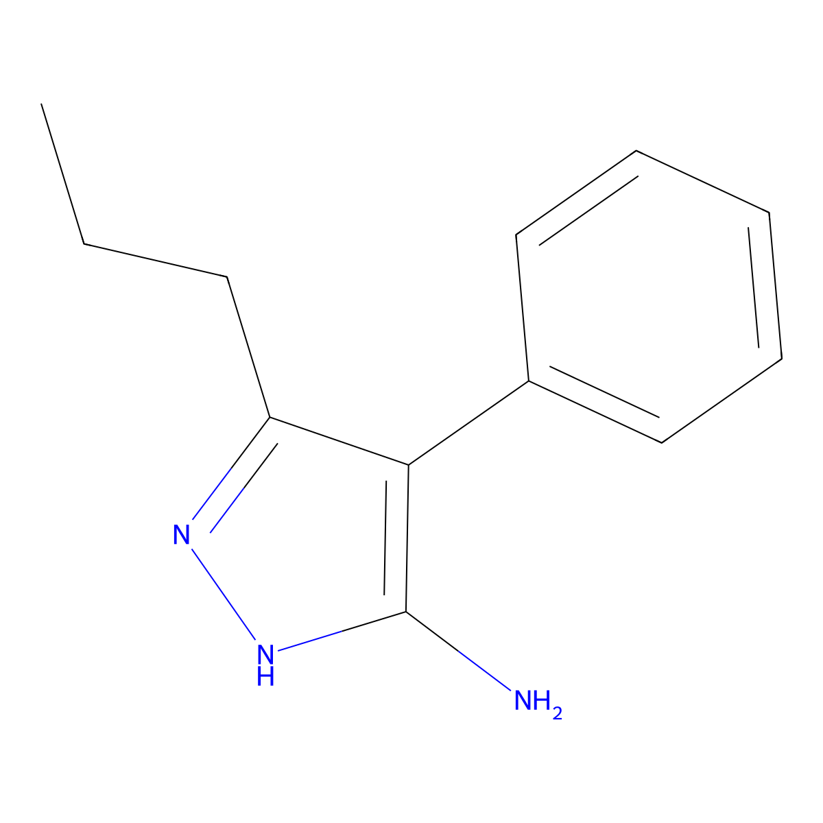 4-Phenyl-3-propyl-1H-pyrazol-5-amine molecular structure, CAS 108669-65-4