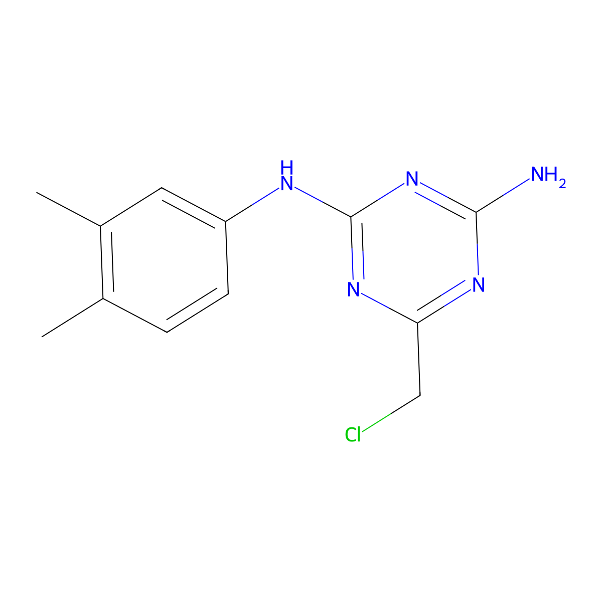 6-(chloromethyl)-N-(3,4-dimethylphenyl)-1,3,5-triazine-2,4-diamine molecular structure, CAS 108676-73-9