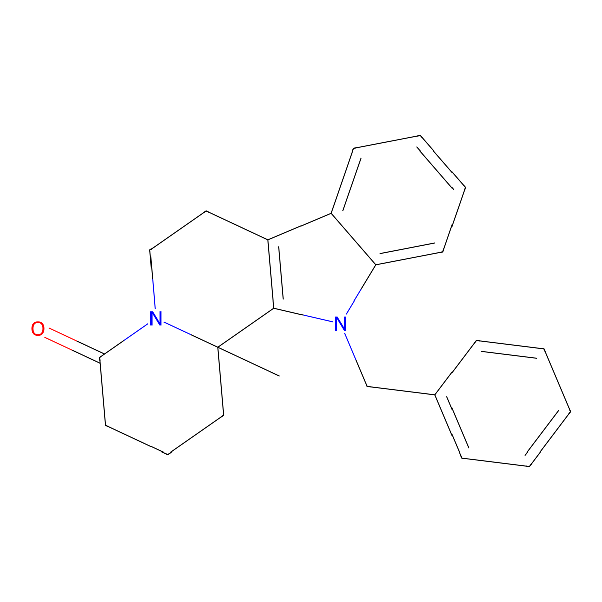 12-Benzyl-12b-methyl-1,2,3,6,7,12b-hexahydroindolo[2,3-a]quinolizin-4(12H)-one molecular structure, CAS 1086775-07-6