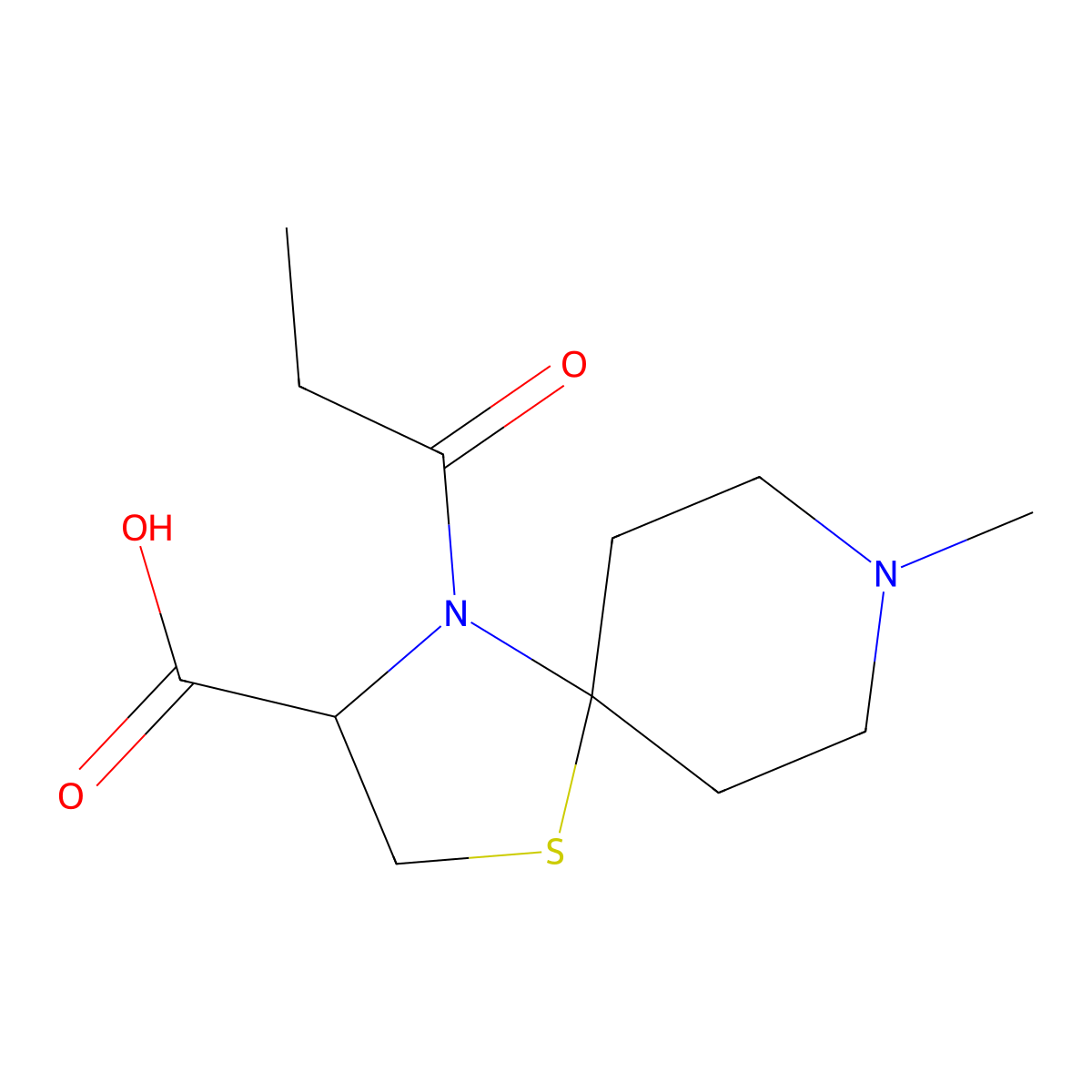 8-Methyl-4-propionyl-1-thia-4,8-diazaspiro[4.5]decane-3-carboxylic acid molecular structure, CAS 1086782-85-5