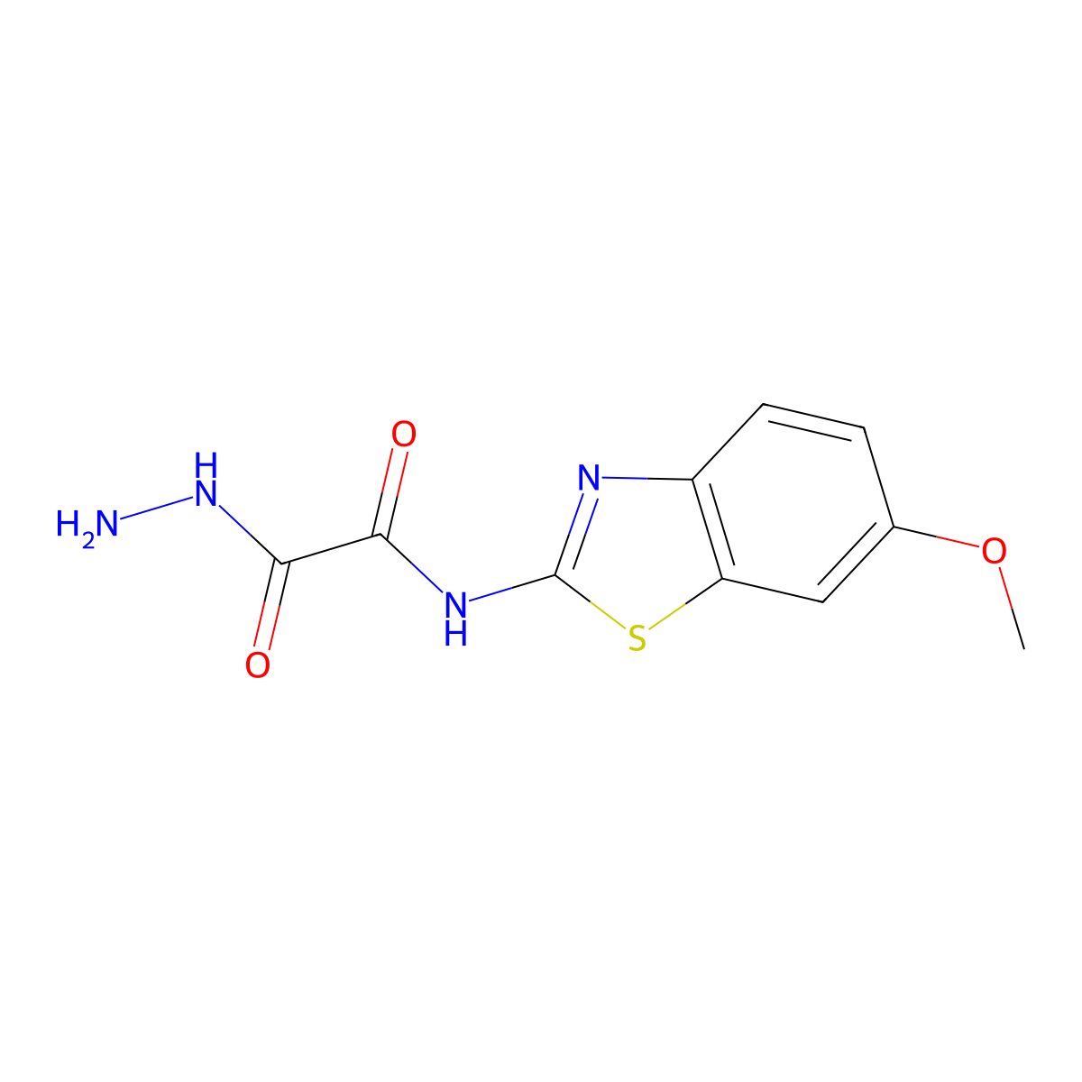 Acetic acid, ((6-methoxy-2-benzothiazolyl)amino)oxo-, hydrazide molecular structure, CAS 108679-67-0