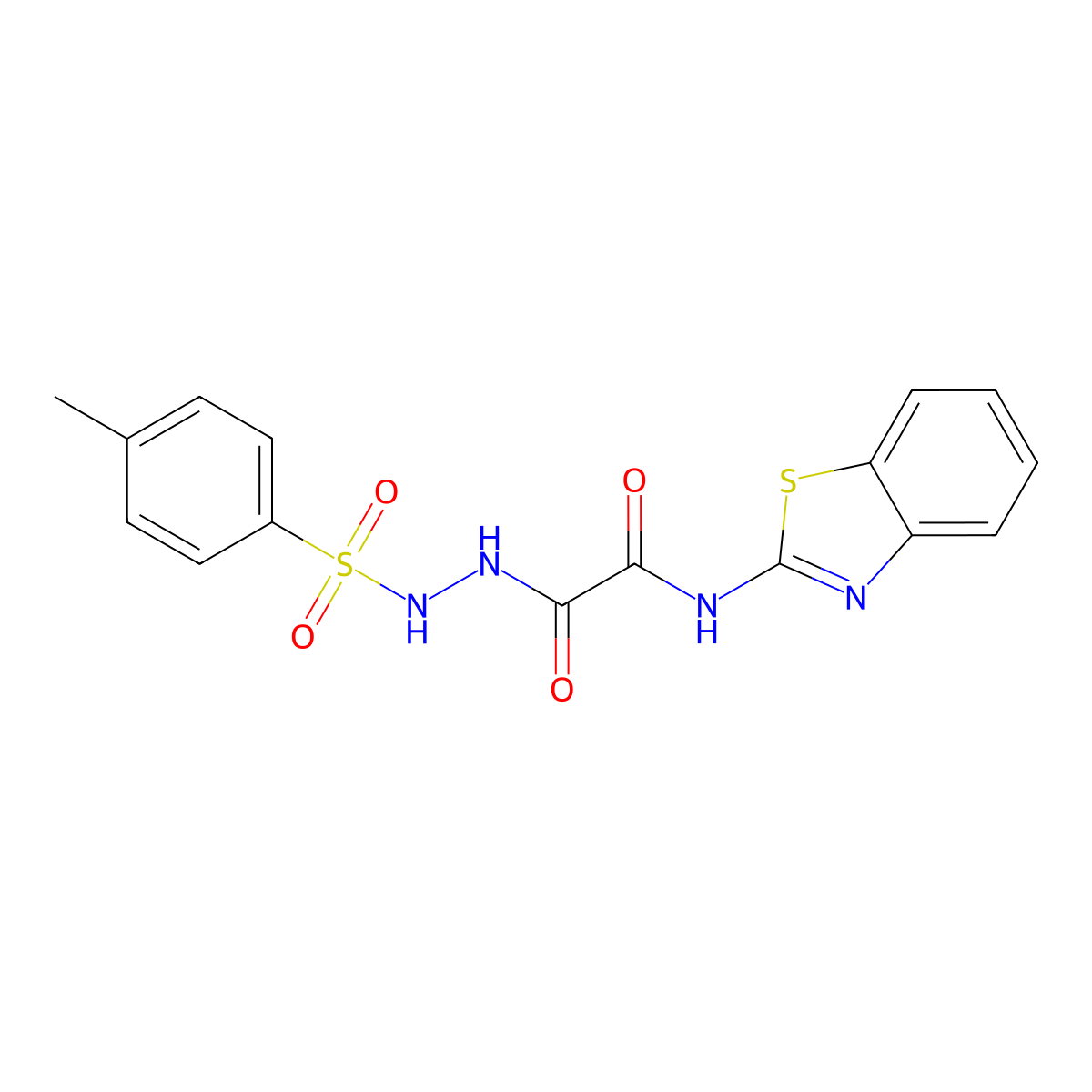 Acetic acid, (2-benzothiazolylamino)oxo-, 2-((4-methylphenyl)sulfonyl)hydrazide molecular structure, CAS 108679-68-1