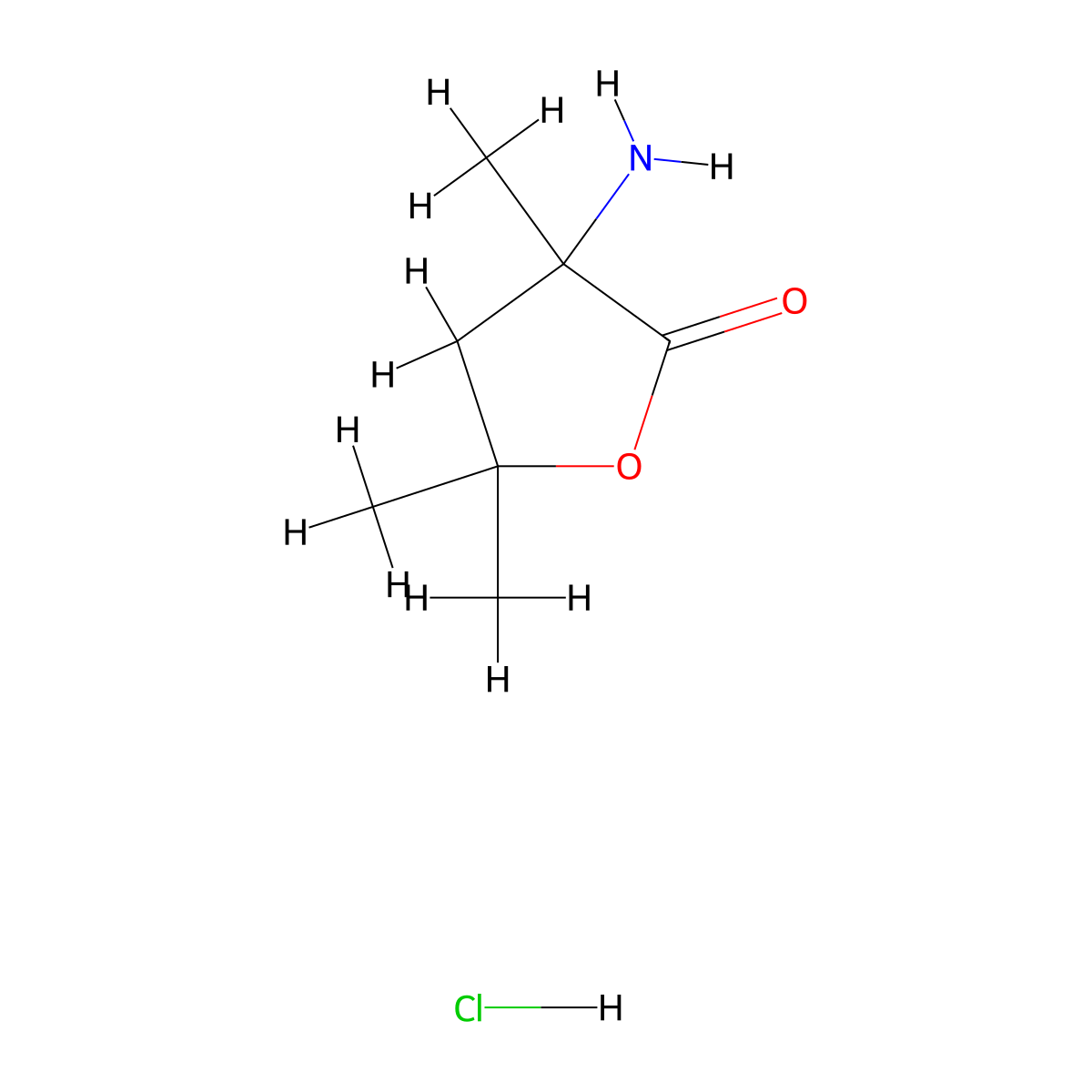 3-Amino-3,5,5-trimethyloxolan-2-one hydrochloride molecular structure, CAS 108682-65-1