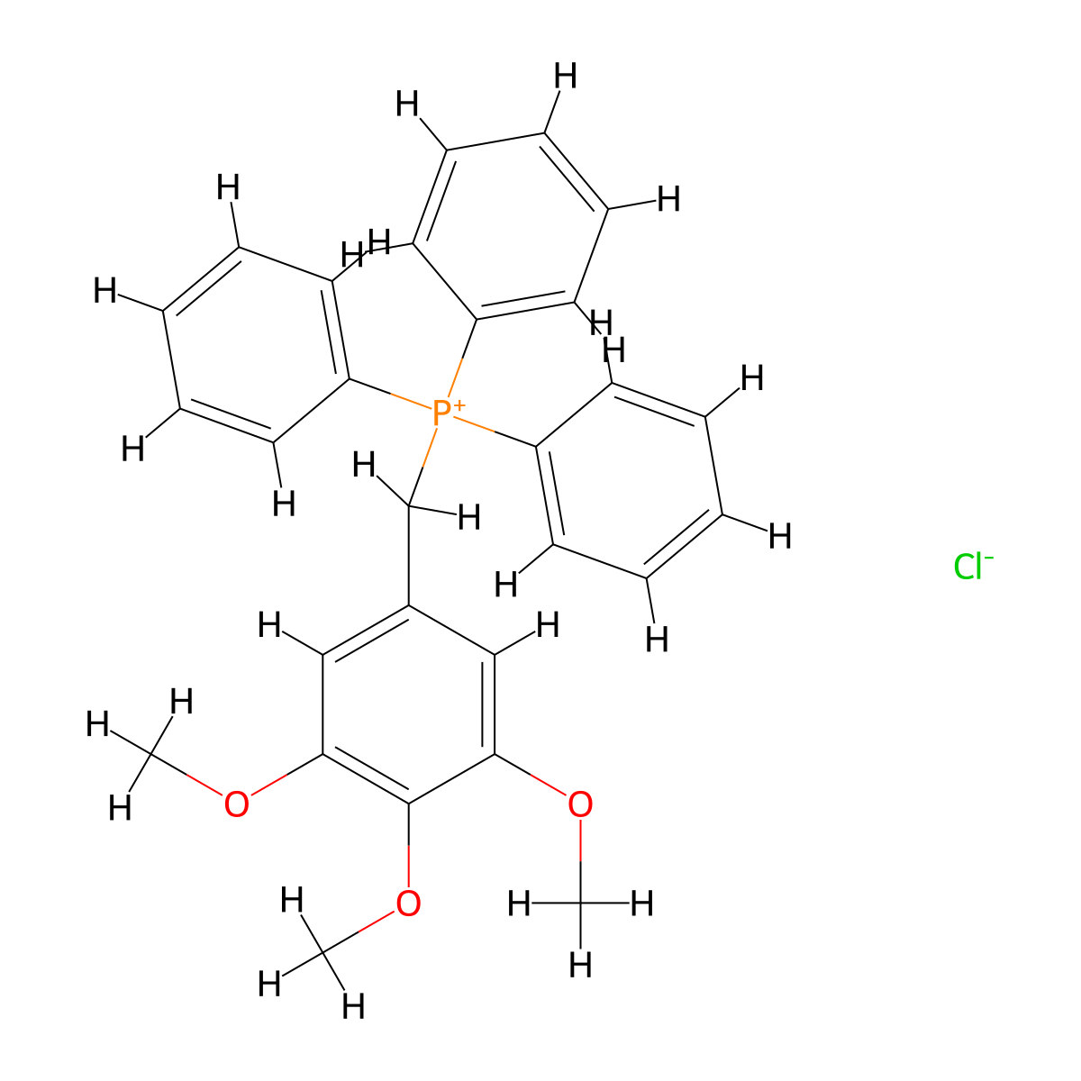 Phosphonium, triphenyl[(3,4,5-trimethoxyphenyl)methyl]-, chloride molecular structure, CAS 108683-61-0