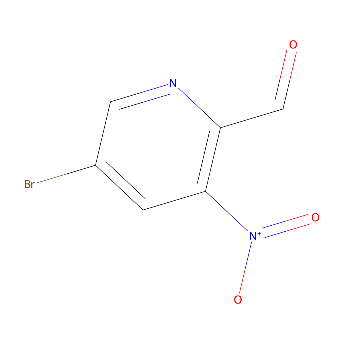 5-Bromo-3-nitropyridine-2-carbaldehyde molecular structure, CAS 1086838-46-1