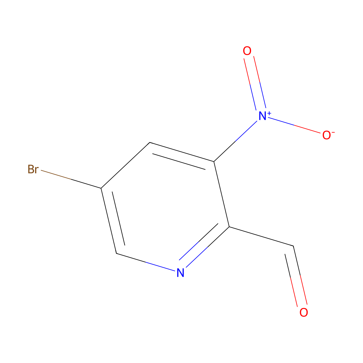 5-Bromo-3-nitropyridine-2-carbaldehyde molecular structure, CAS 1086838-46-1