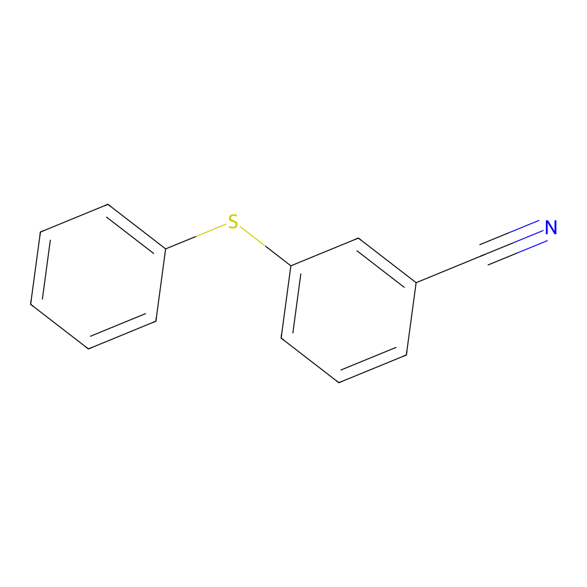 Benzonitrile, 3-(phenylthio)- molecular structure, CAS 108697-88-7