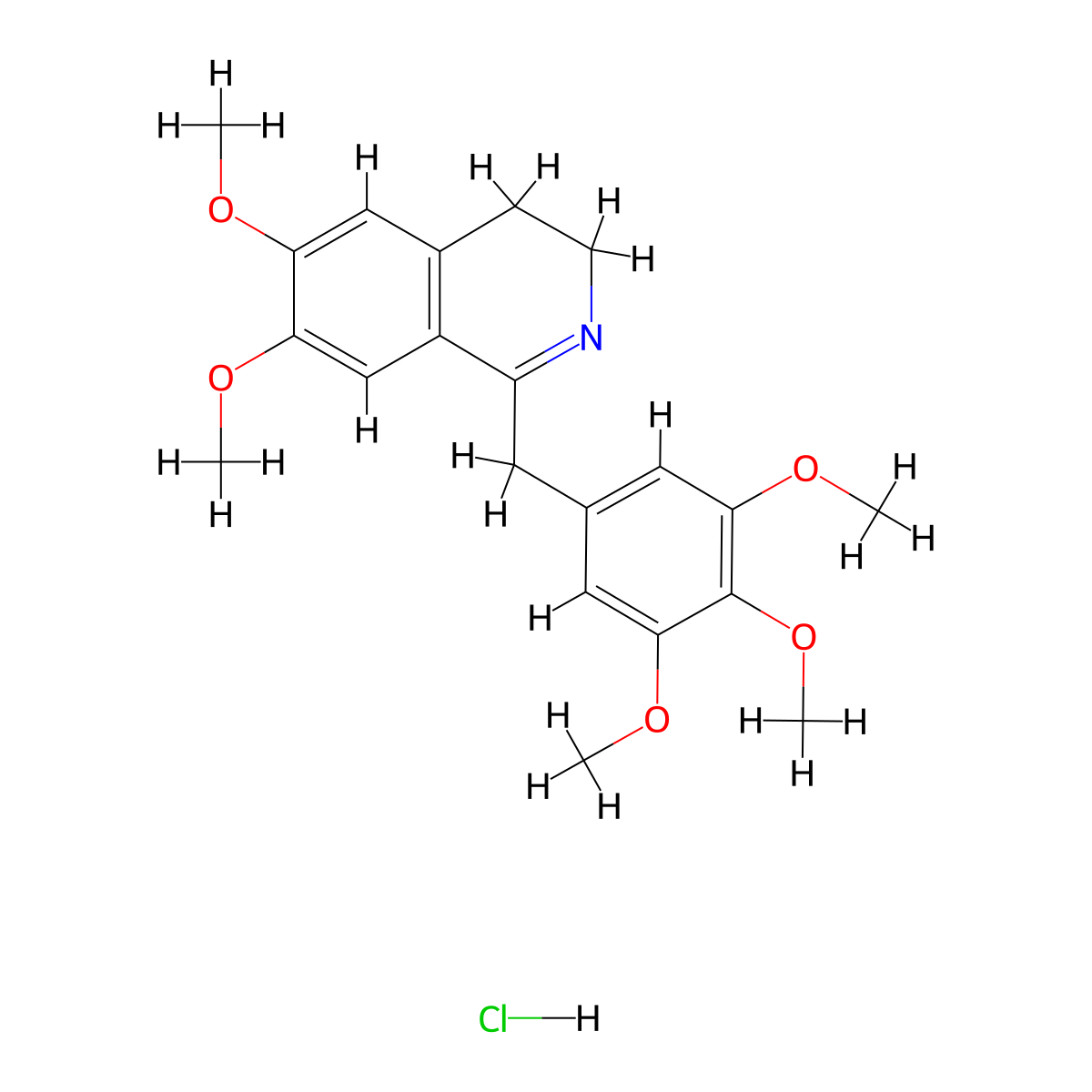 6,7-Dimethoxy-1-(3,4,5-trimethoxybenzyl)-3,4-dihydroisoquinoline hydrochloride molecular structure, CAS 108704-76-3