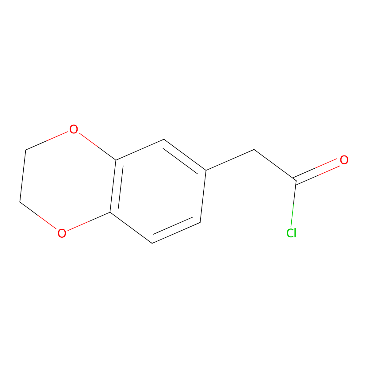 (2,3-Dihydro-benzo(1,4)dioxin-6-yl)-acetyl chloride molecular structure, CAS 108704-93-4
