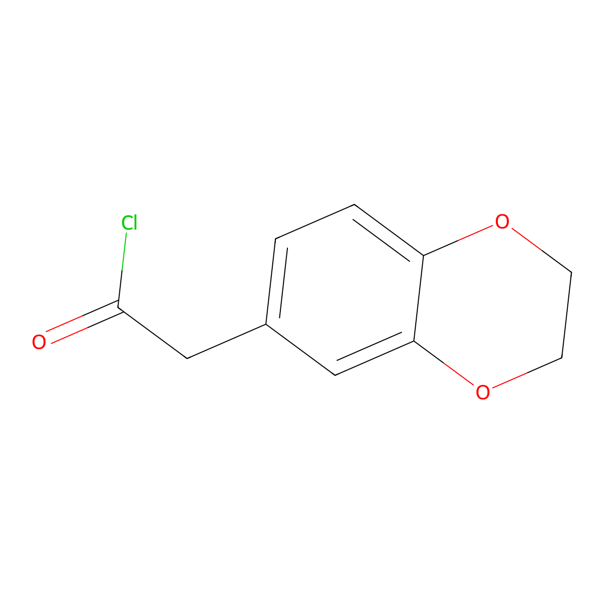 (2,3-Dihydro-benzo(1,4)dioxin-6-yl)-acetyl chloride molecular structure, CAS 108704-93-4
