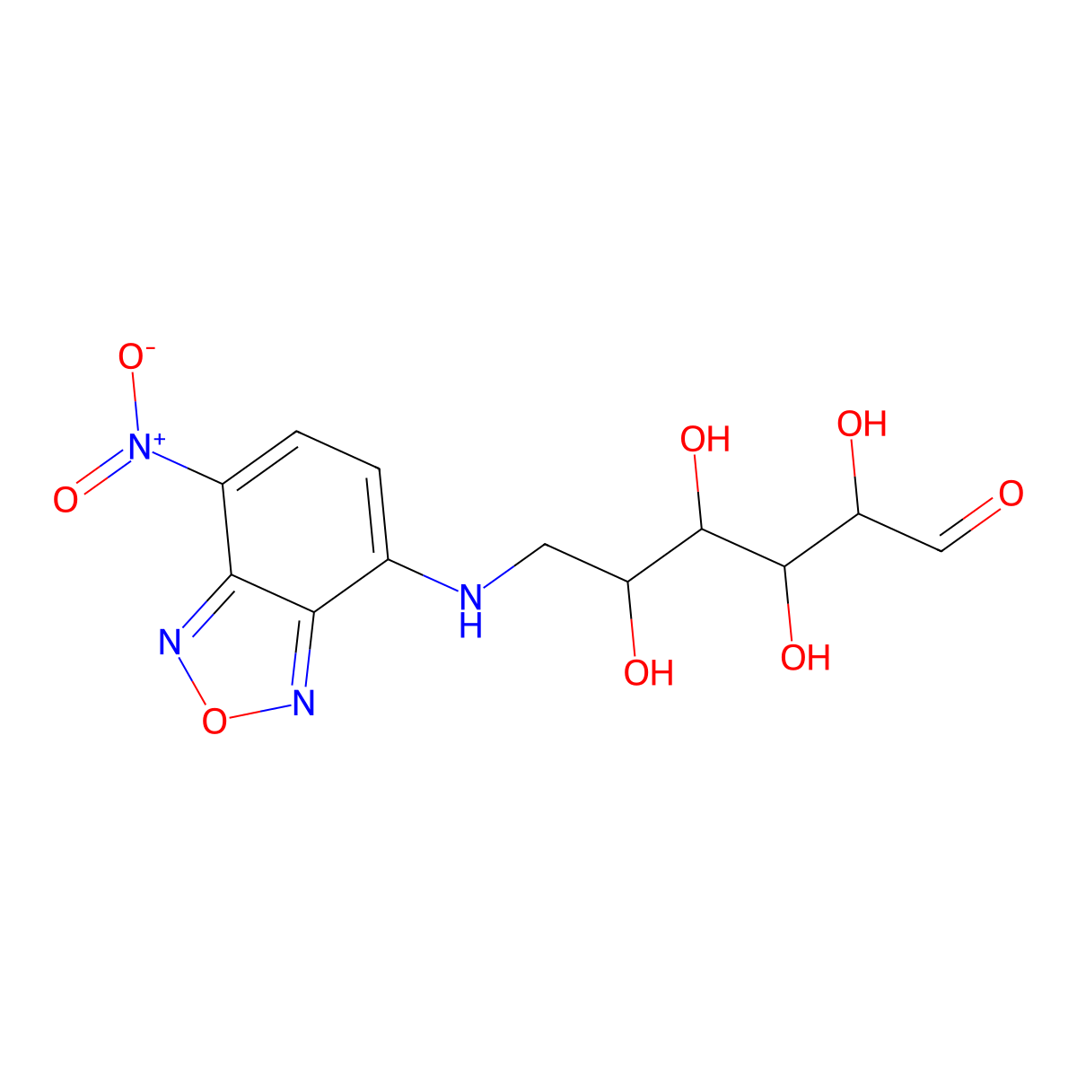 6-deoxy-N-(7-nitrobenz-2-oxa-1,3-diazol-4-yl)aminoglucose molecular structure, CAS 108708-22-1