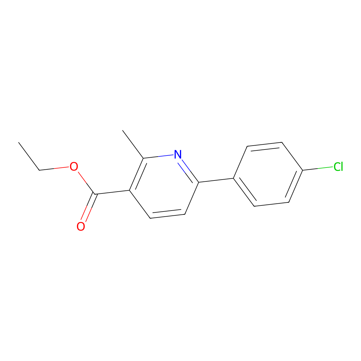 Ethyl 6-(4-chlorophenyl)-2-methylpyridine-3-carboxylate molecular structure, CAS 108715-11-3