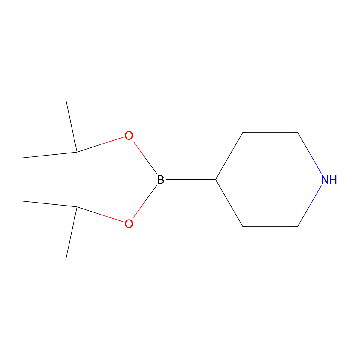 4-(4,4,5,5-Tetramethyl-1,3,2-dioxaborolan-2-yl)piperidine molecular structure, CAS 1087160-40-4
