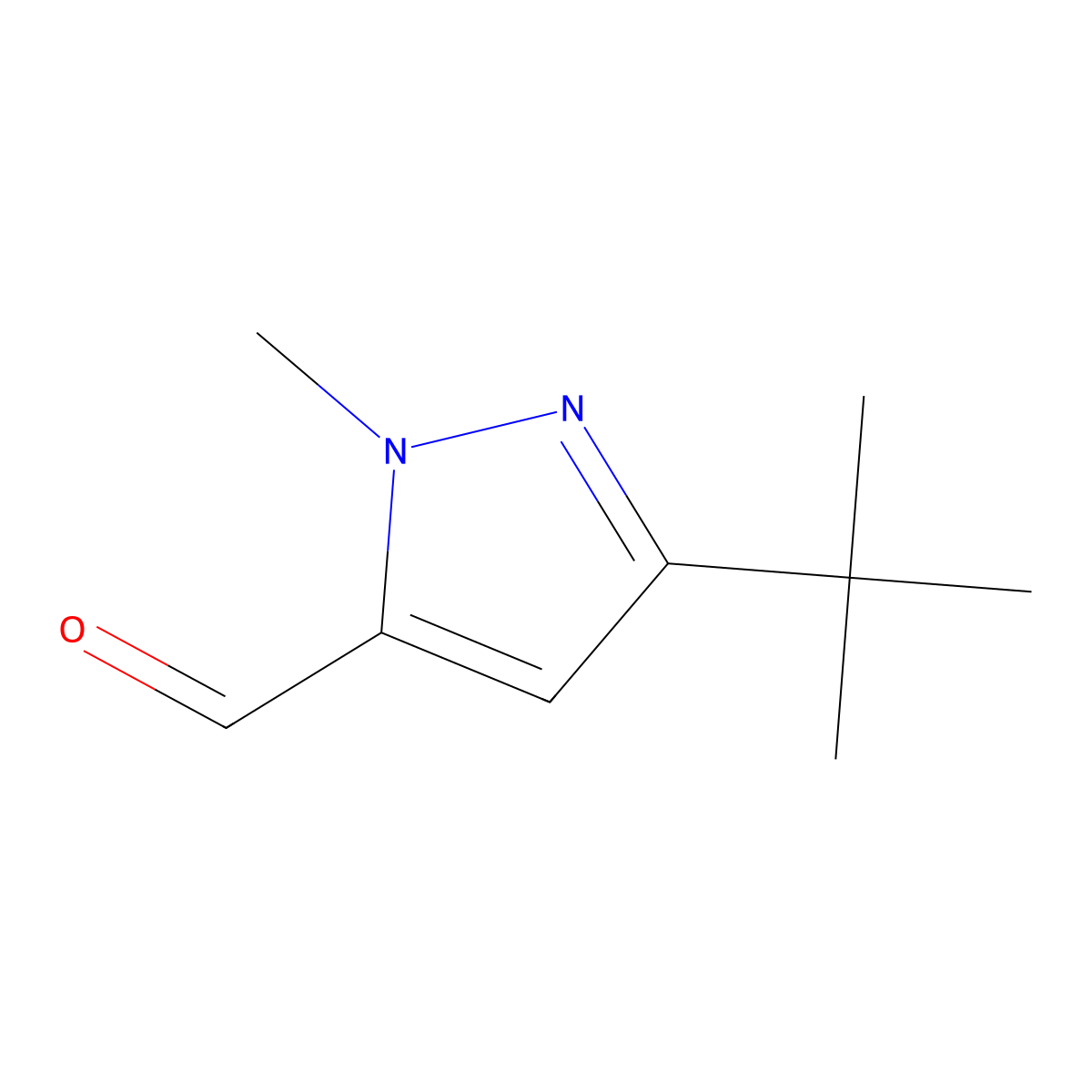 3-(tert-Butyl)-1-methyl-1H-pyrazole-5-carbaldehyde molecular structure, CAS 1087163-16-3