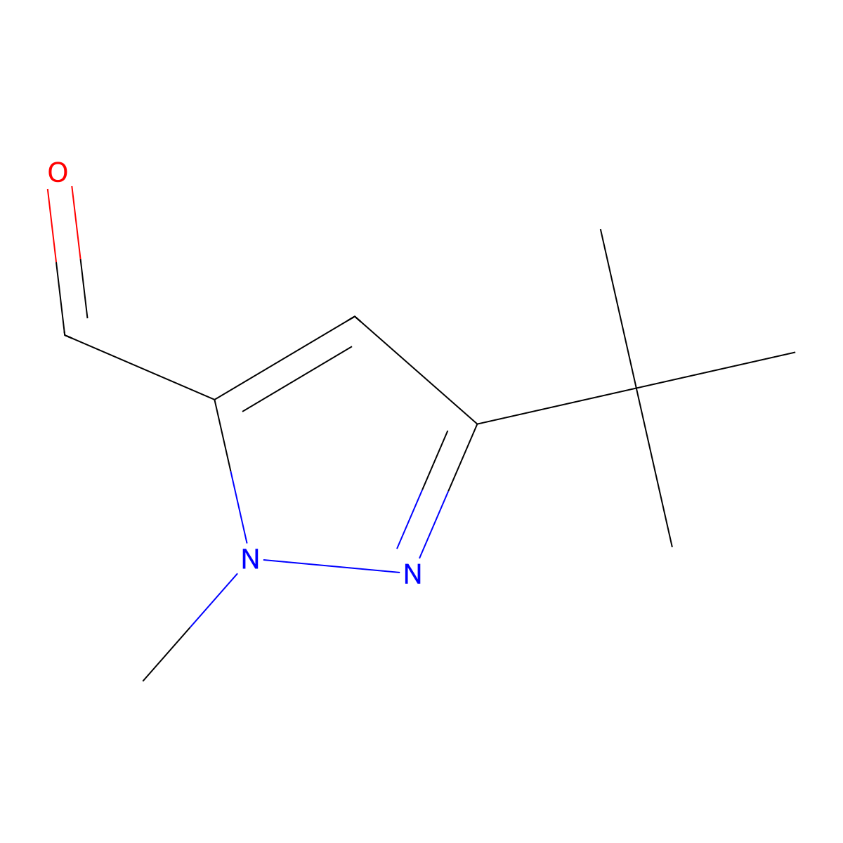 3-(tert-Butyl)-1-methyl-1H-pyrazole-5-carbaldehyde molecular structure, CAS 1087163-16-3
