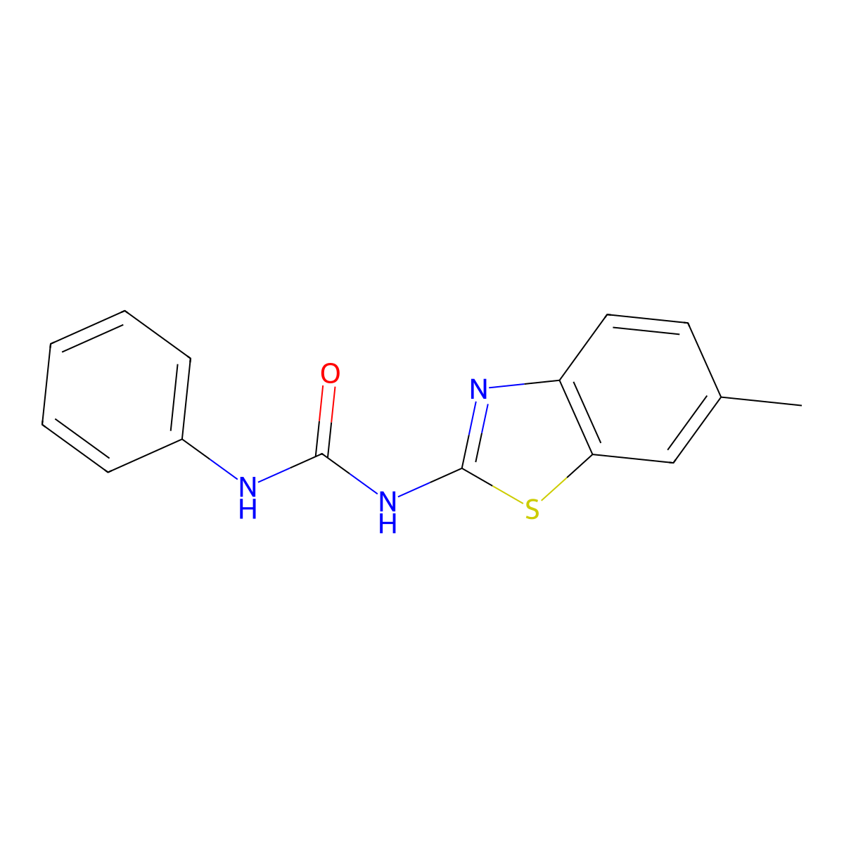 1-(6-Methyl-benzothiazol-2-yl)-3-phenyl-urea molecular structure, CAS 108718-01-0
