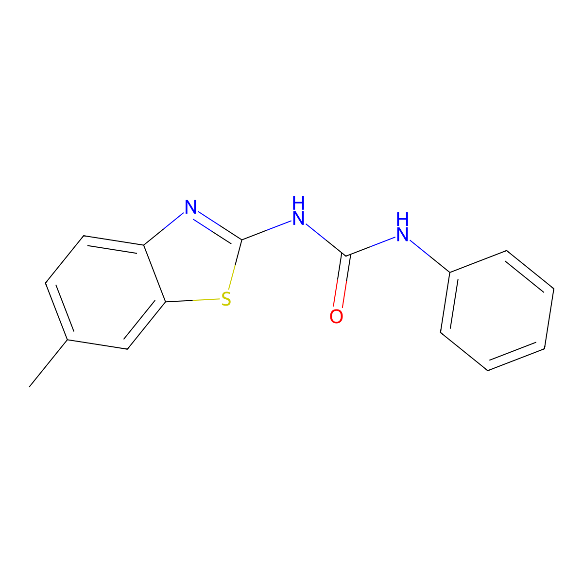 1-(6-Methyl-benzothiazol-2-yl)-3-phenyl-urea molecular structure, CAS 108718-01-0