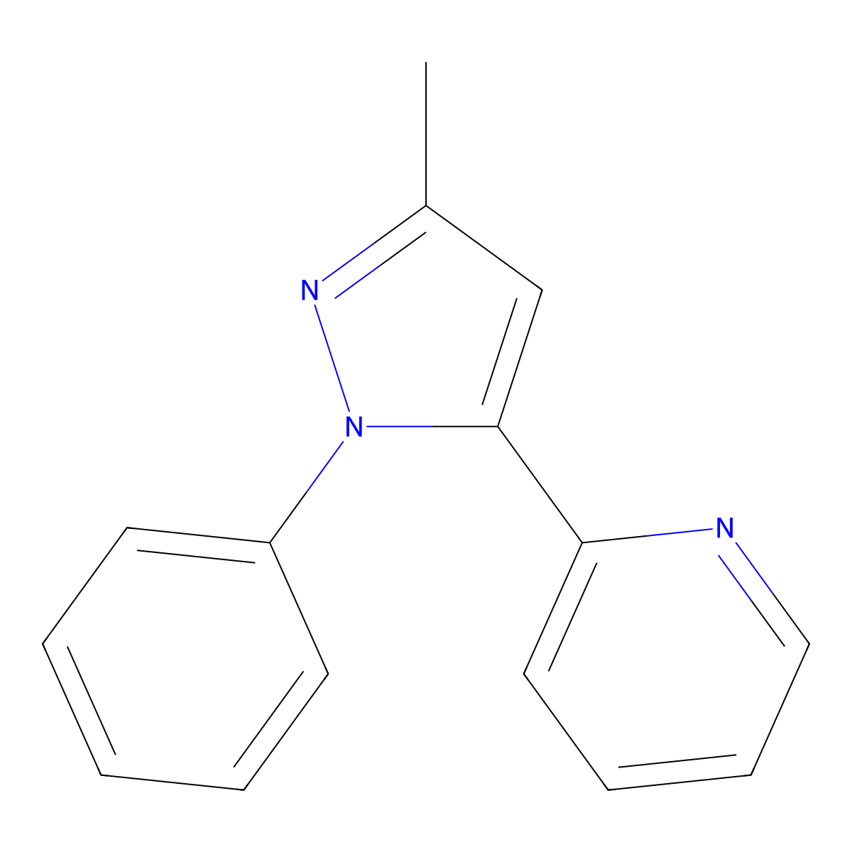 2-(3-Methyl-1-phenyl-1H-pyrazol-5-yl)pyridine molecular structure, CAS 108719-41-1