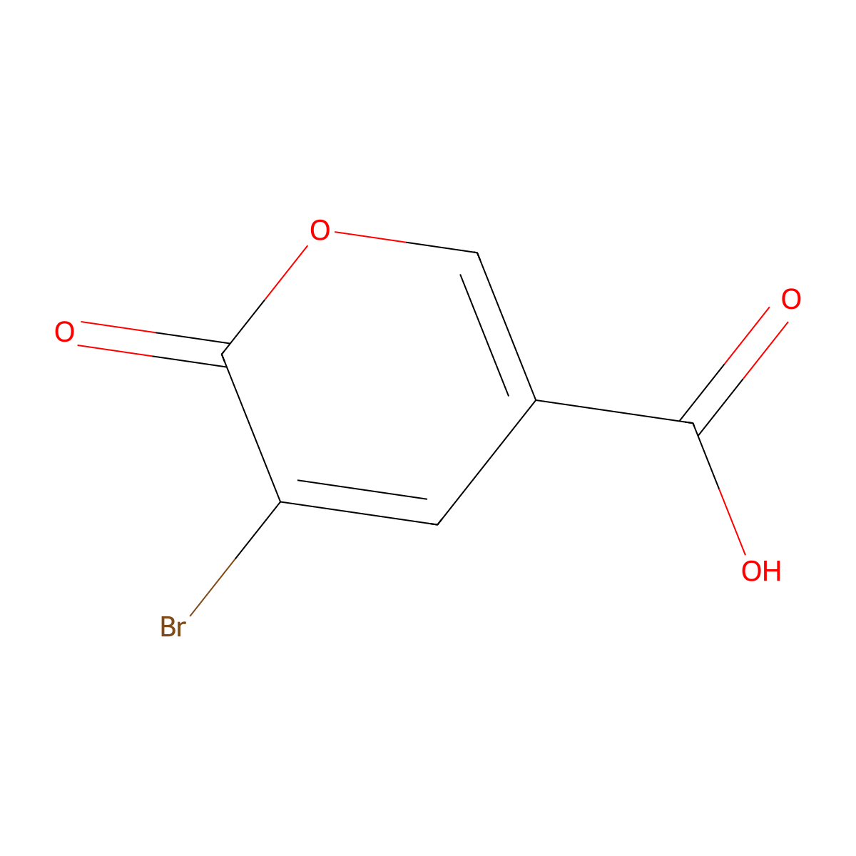 3-bromo-2-oxo-2H-pyran-5-carboxylic acid molecular structure, CAS 108723-62-2