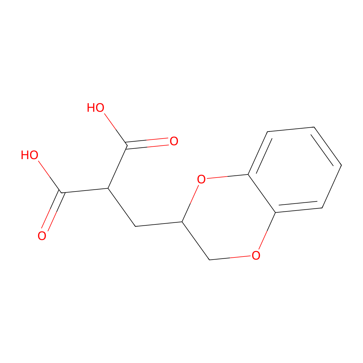 2-(2,3-Dihydro-1,4-benzodioxin-3-ylmethyl)propanedioic acid molecular structure, CAS 108724-74-9
