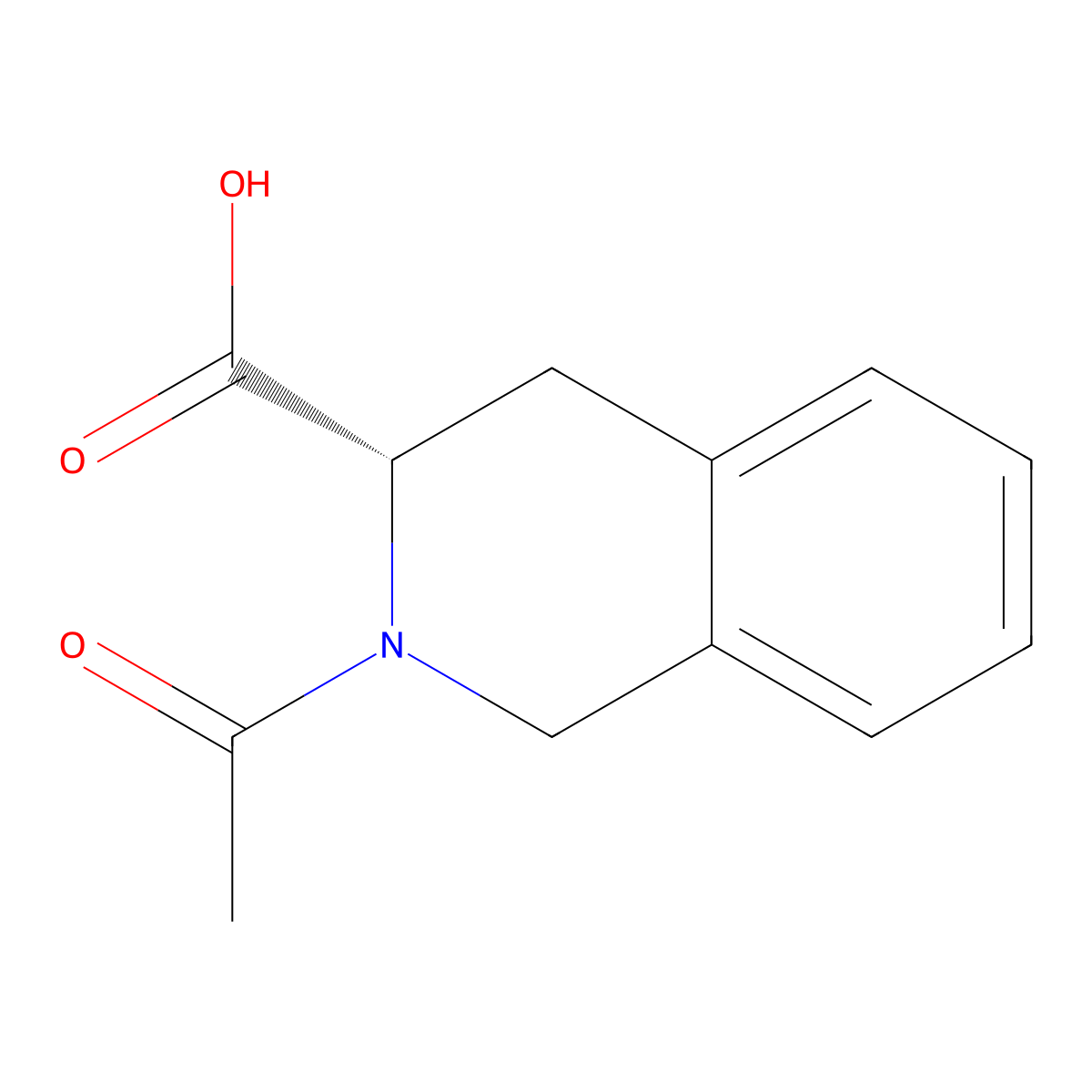 (3S)-2-acetyl-1,2,3,4-tetrahydroisoquinoline-3-carboxylic acid molecular structure, CAS 1087243-37-5