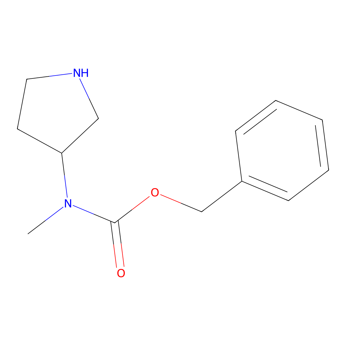 (r)-Benzyl methyl(pyrrolidin-3-yl)carbamate molecular structure, CAS 1087329-67-6