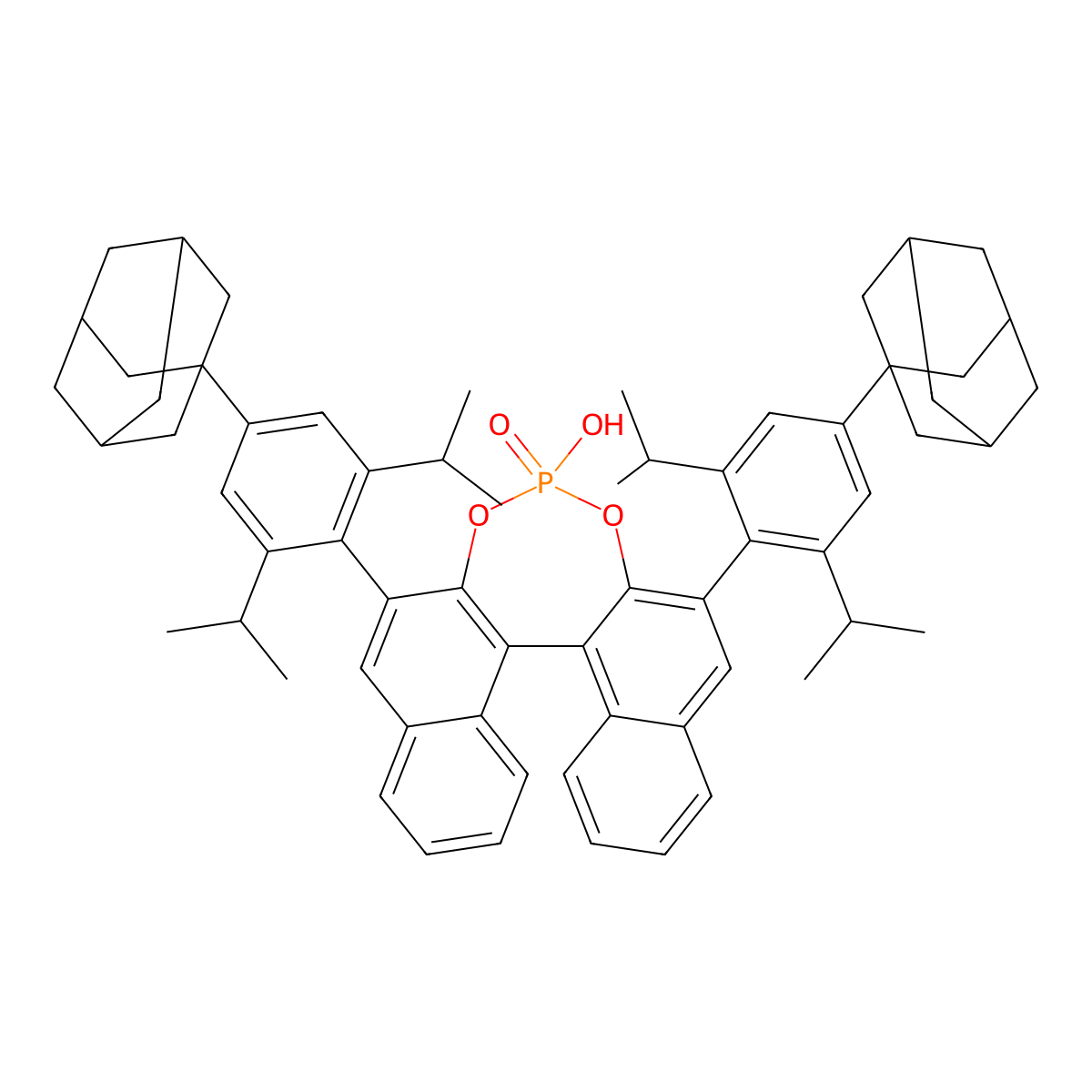 (11bS)-2,6-Bis(4-(adamantan-1-yl)-2,6-diisopropylphenyl)-4-hydroxydinaphtho[2,1-d:1',2'-f][1,3,2]dioxaphosphepine 4-oxide molecular structure, CAS 1087345-30-9