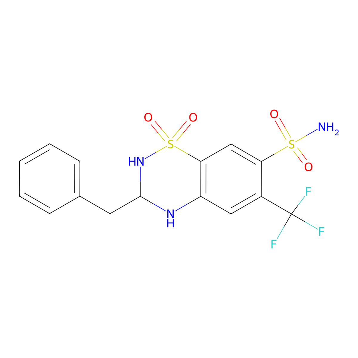 Bendroflumethiazide, (R)- molecular structure, CAS 1087345-31-0