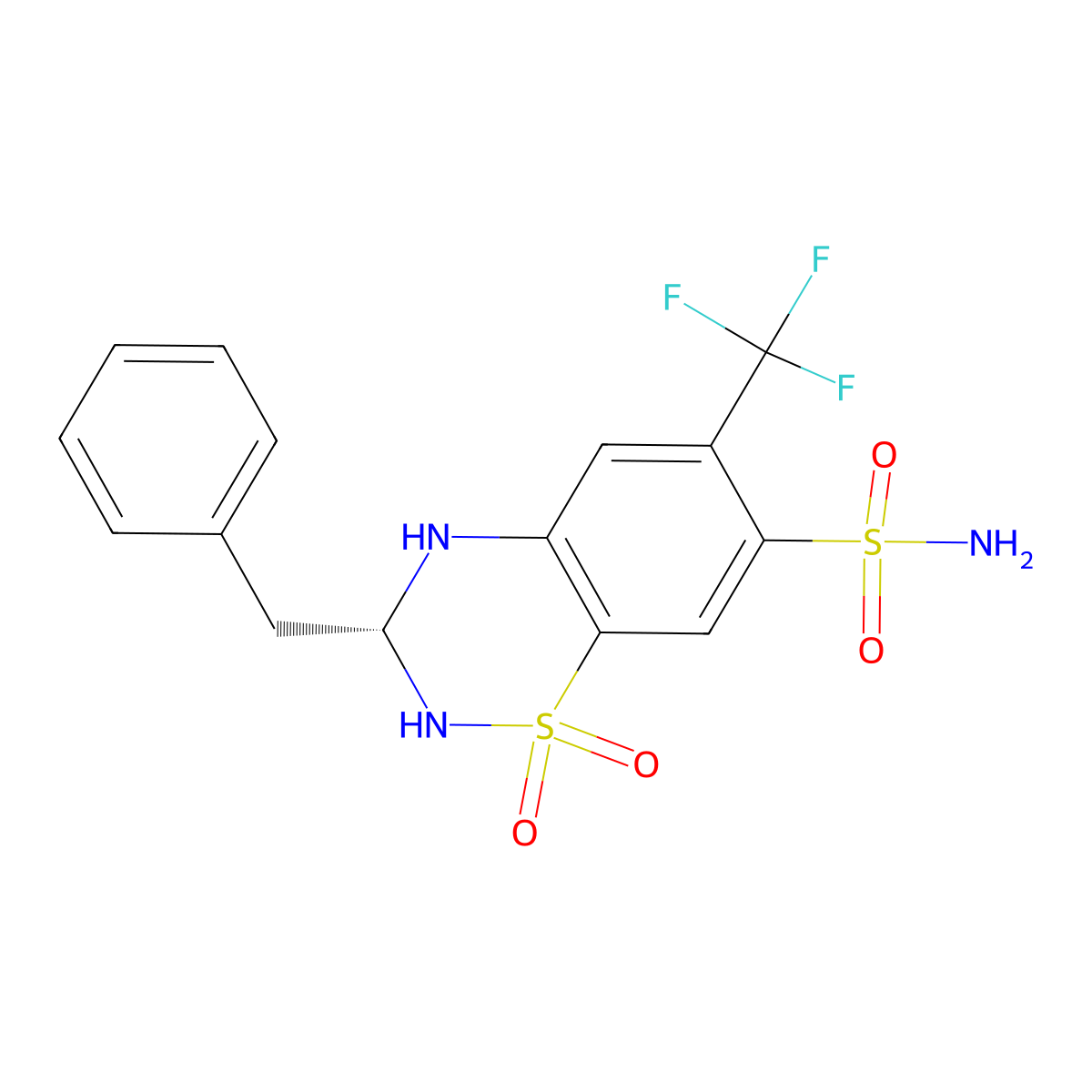 Bendroflumethiazide, (R)- molecular structure, CAS 1087345-31-0