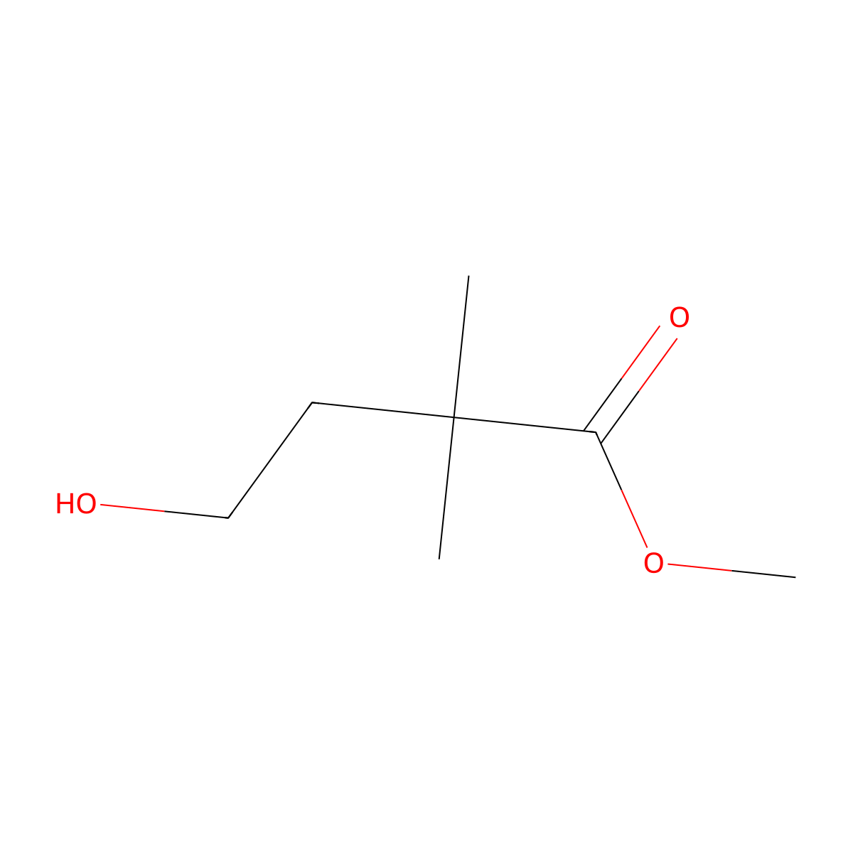 Methyl 4-hydroxy-2,2-dimethylbutanoate molecular structure, CAS 1087347-28-1
