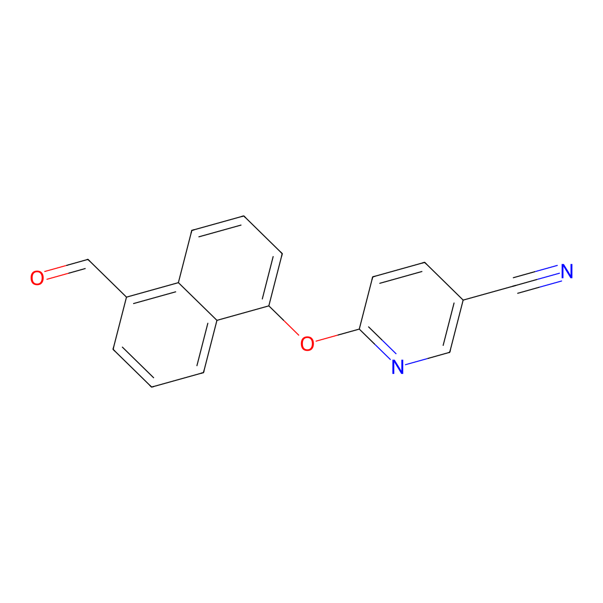 6-((5-Formylnaphthalen-1-yl)oxy)nicotinonitrile molecular structure, CAS 1087351-40-3