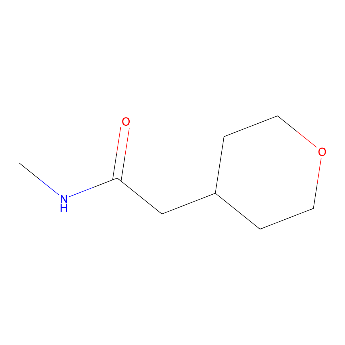 N-methyl-2-(oxan-4-yl)acetamide molecular structure, CAS 1087351-65-2