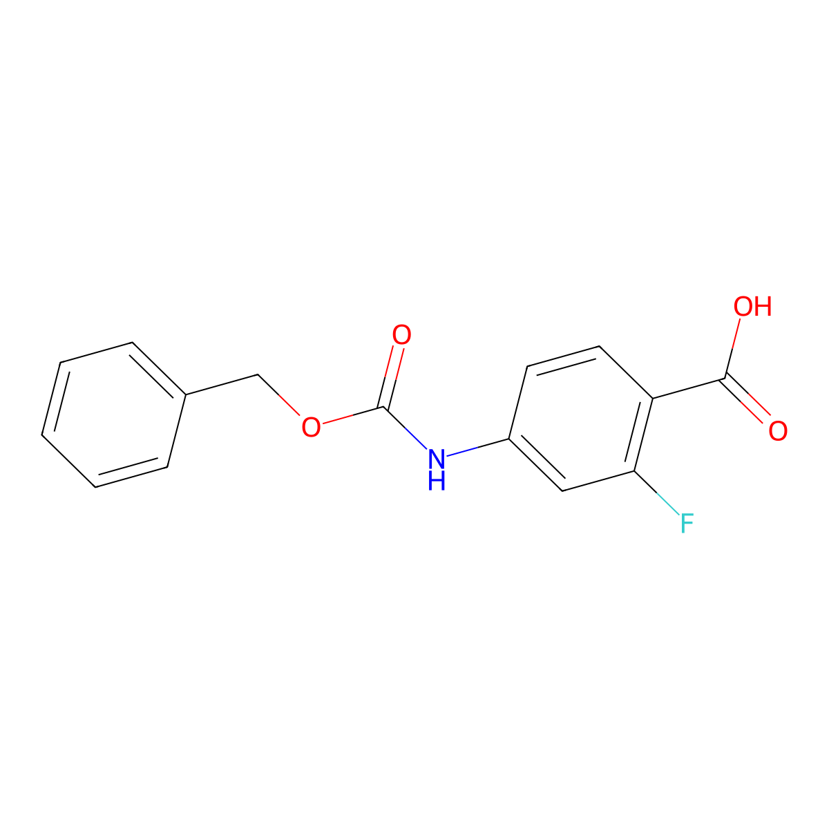 4-Benzyloxycarbonylamino-2-fluoro-benzoic acid molecular structure, CAS 1087353-56-7