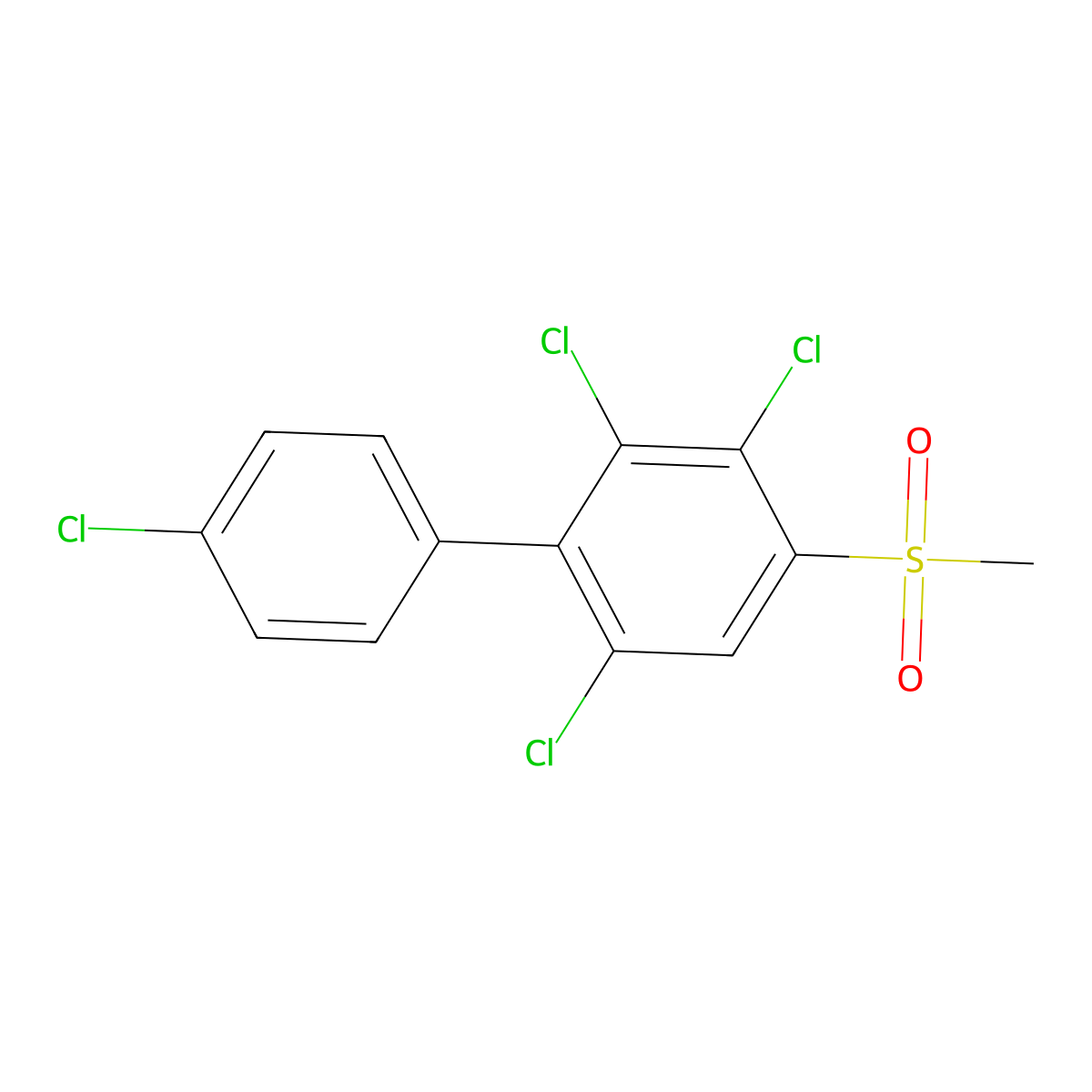 4-Methylsulfonyl-2,3,6,4'-tetrachlorobiphenyl molecular structure, CAS 108736-08-9