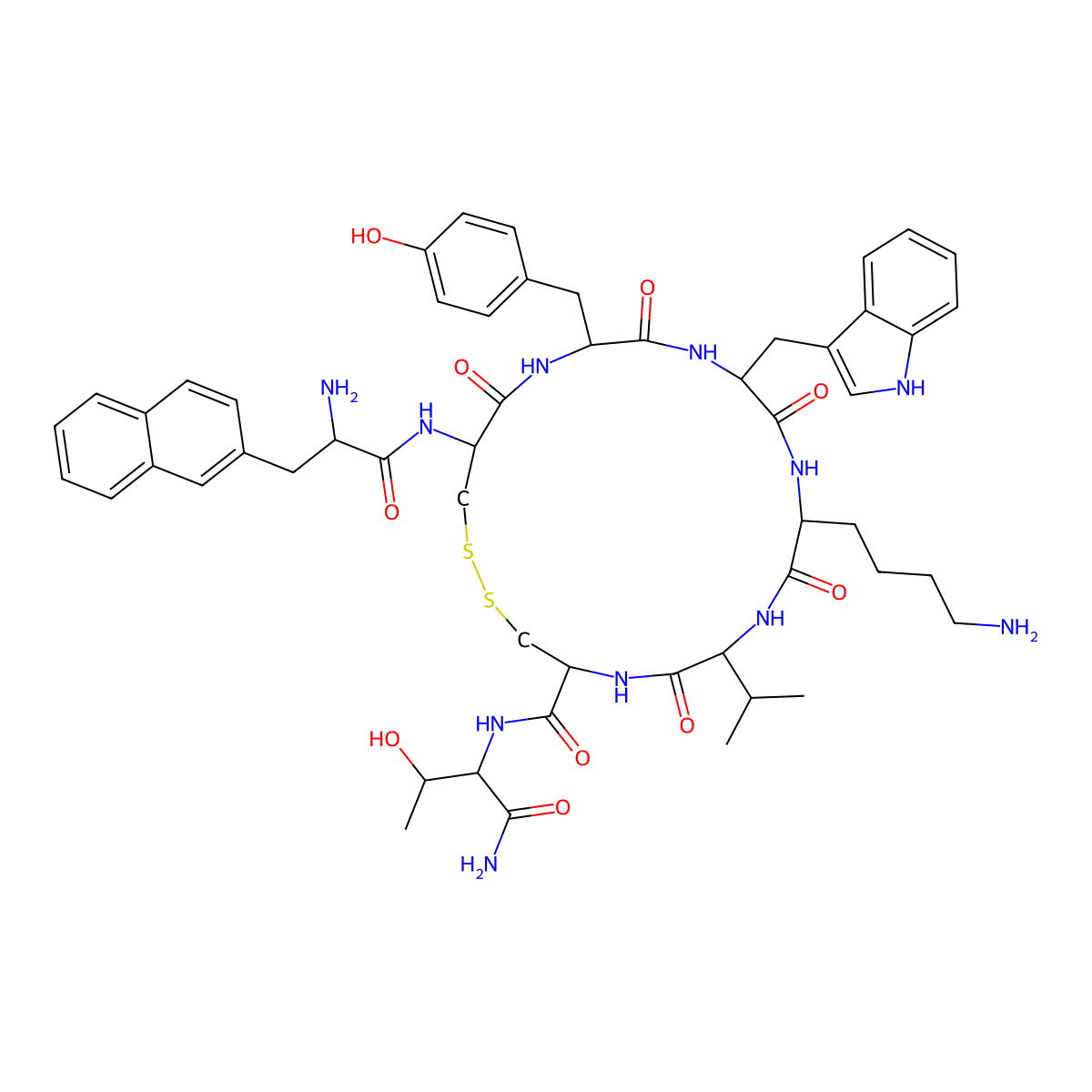 Lanreotide molecular structure, CAS 108736-35-2