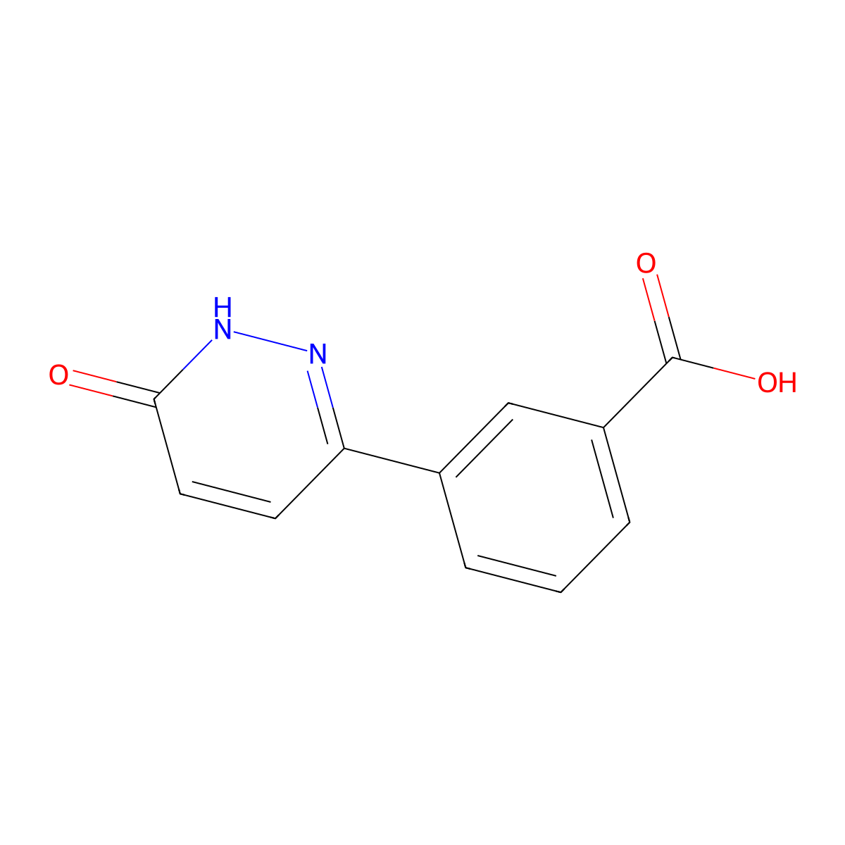 3-(6-Oxo-1,6-dihydropyridazin-3-yl)benzoic acid molecular structure, CAS 1087379-58-5