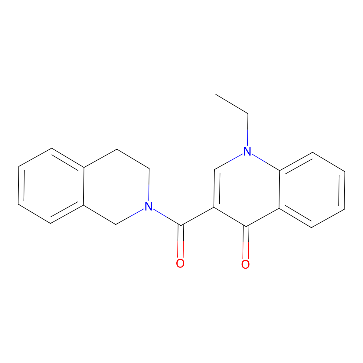 3-(3,4-dihydroisoquinolin-2(1H)-ylcarbonyl)-1-ethylquinolin-4(1H)-one molecular structure, CAS 1087423-74-2