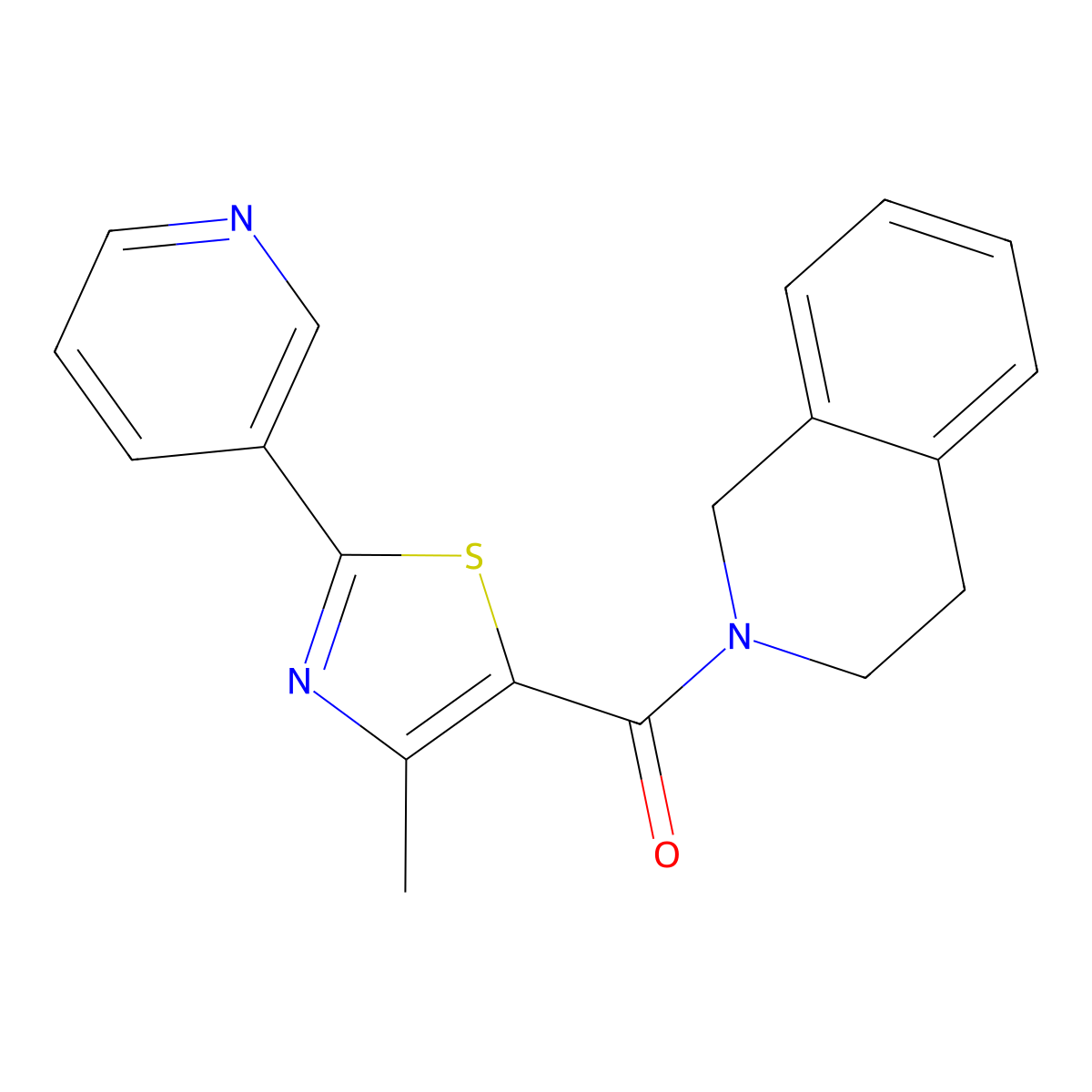 3,4-dihydroisoquinolin-2(1H)-yl[4-methyl-2-(pyridin-3-yl)-1,3-thiazol-5-yl]methanone molecular structure, CAS 1087424-12-1