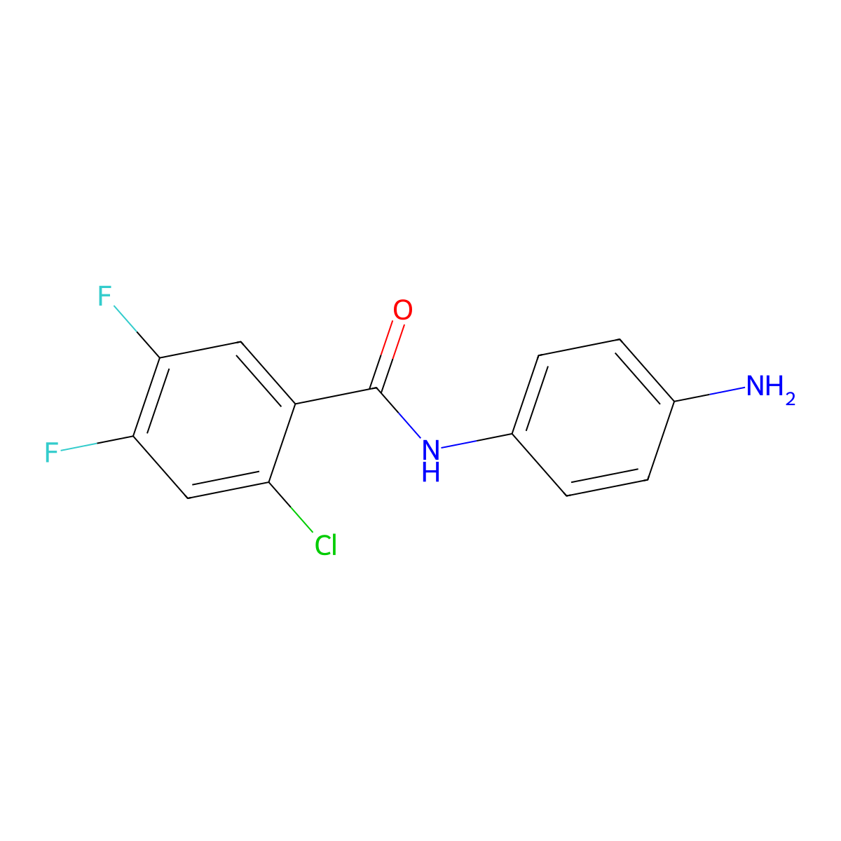 N-(4-aminophenyl)-2-chloro-4,5-difluorobenzamide molecular structure, CAS 1087448-65-4