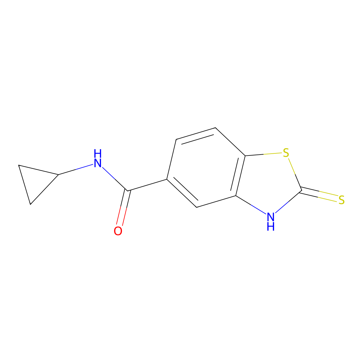 N-cyclopropyl-2-mercapto-1,3-benzothiazole-5-carboxamide molecular structure, CAS 1087448-66-5