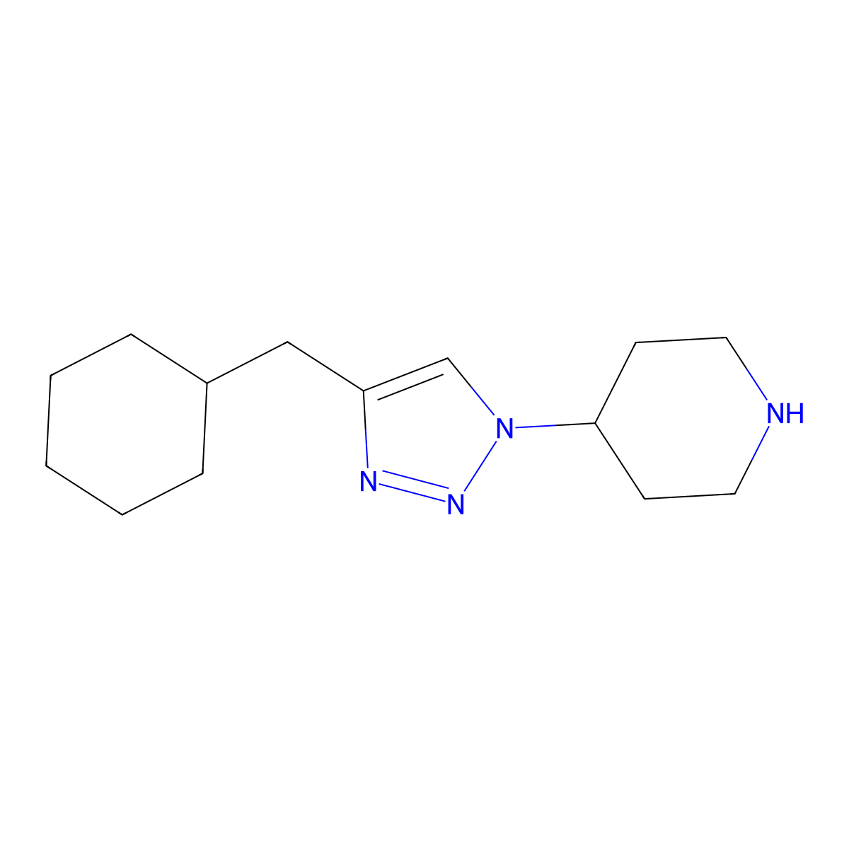 4-(4-(Cyclohexylmethyl)-1H-1,2,3-triazol-1-YL)piperidine molecular structure, CAS 1087471-79-1
