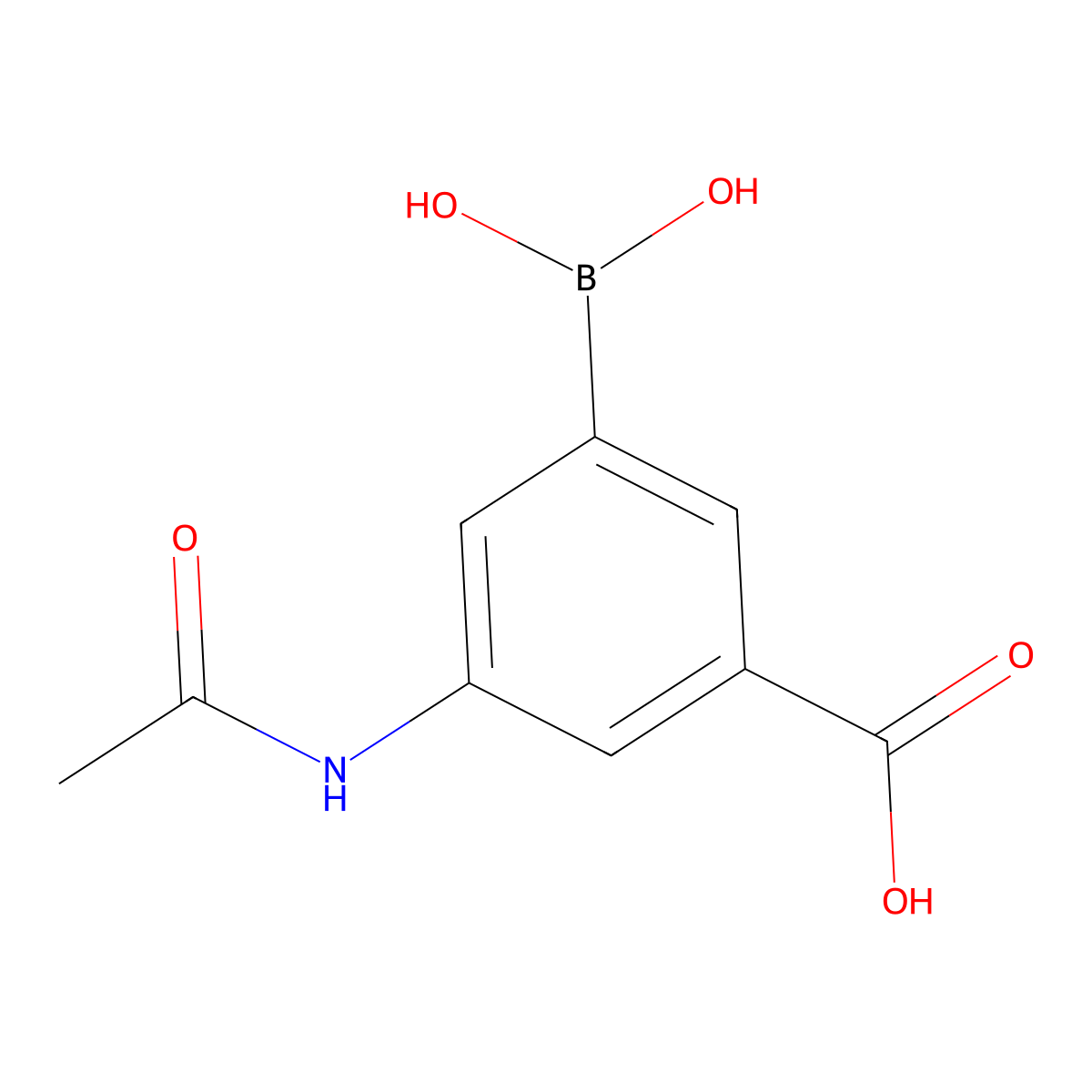 3-Acetamido-5-boronobenzoic acid molecular structure, CAS 108749-15-1