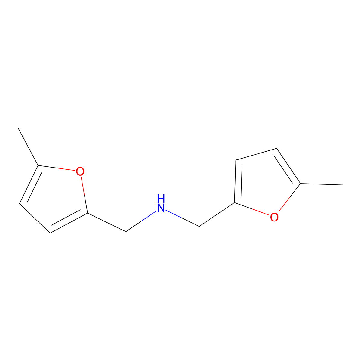 5-Methyl-N-[(5-methyl-2-furanyl)methyl]-2-furanmethanamine molecular structure, CAS 108752-02-9